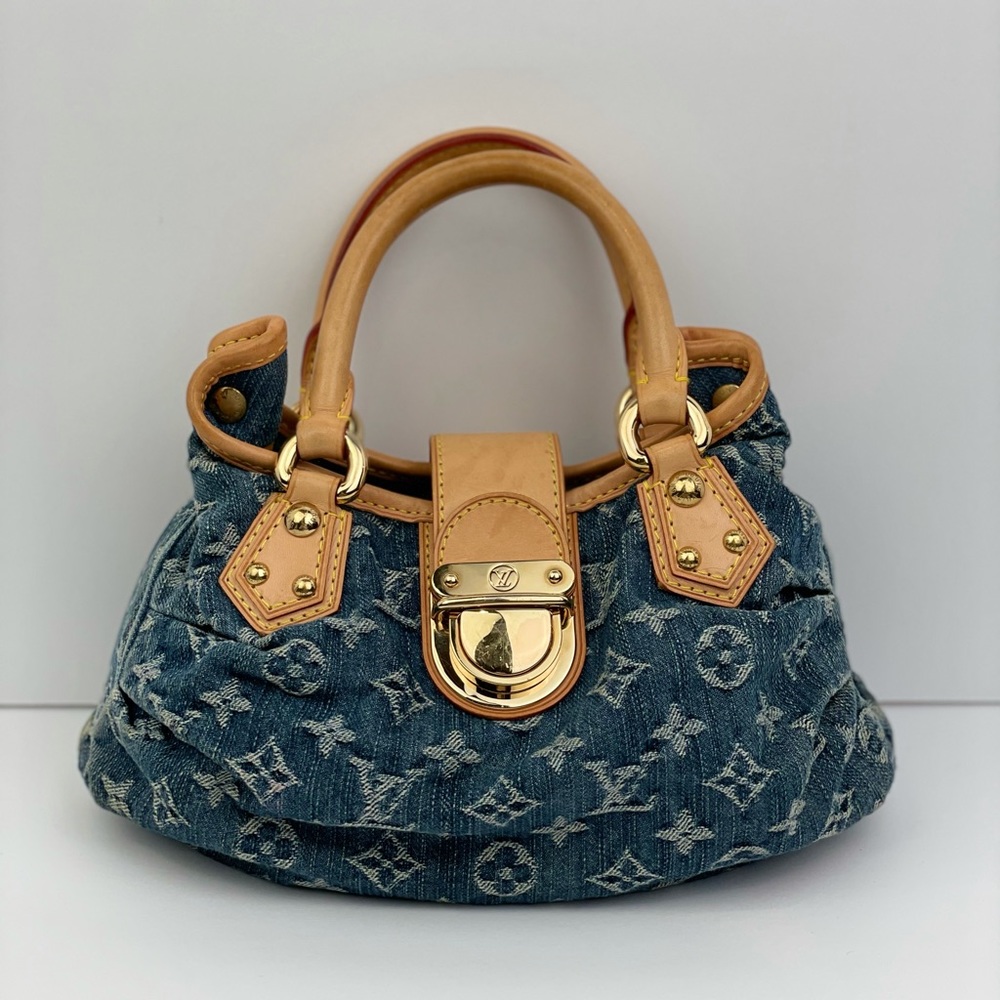 Louis Vuitton Monogram Denim Pleaty Handbag